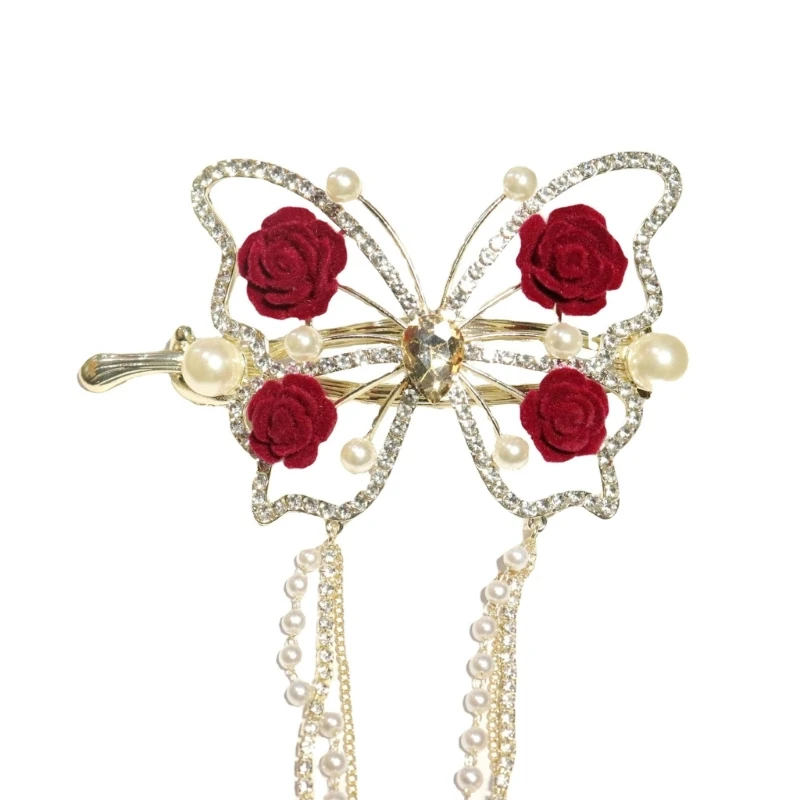 Chinese Hair Clip Butterfly Hair Claw with Rose Flower for Spring Summer Side Hair Ponytail Hair Claw for Teens
Chinese Hair Clip Butterfly Hair Claw with Rose Flower for Spring Summer Side Hair Ponytail Hair Claw for Teens