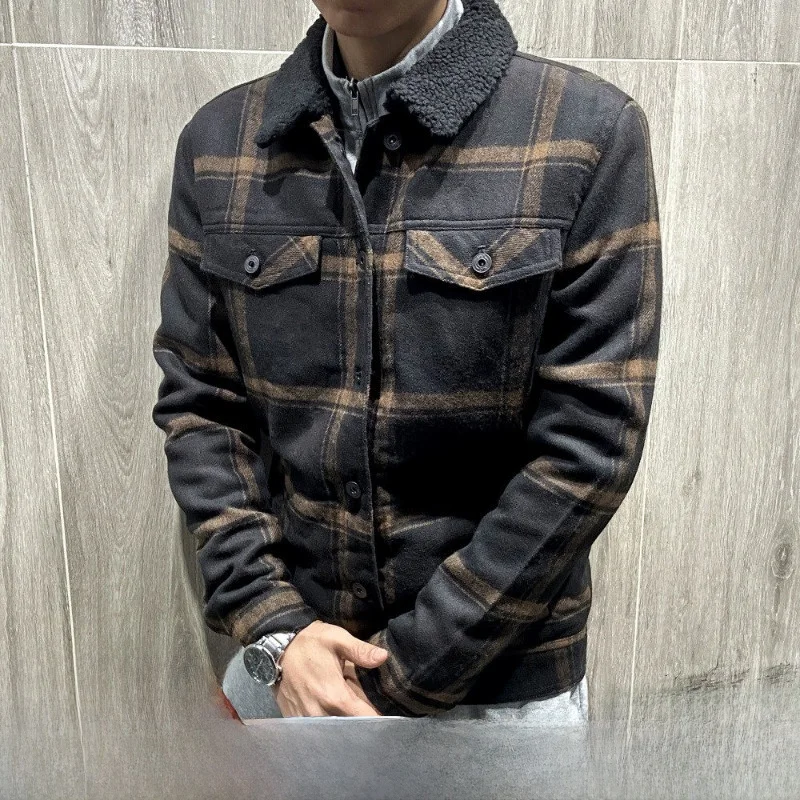 Warm Flannel Woolen Jaet with Fce for Men Anti-Wind Autumn Winter Plaid Sle Casual Collar Long Sve Coat
Warm Flannel Woolen Jaet with Fce for Men Anti-Wind Autumn Winter Plaid Sle Casual Collar Long Sve Coat