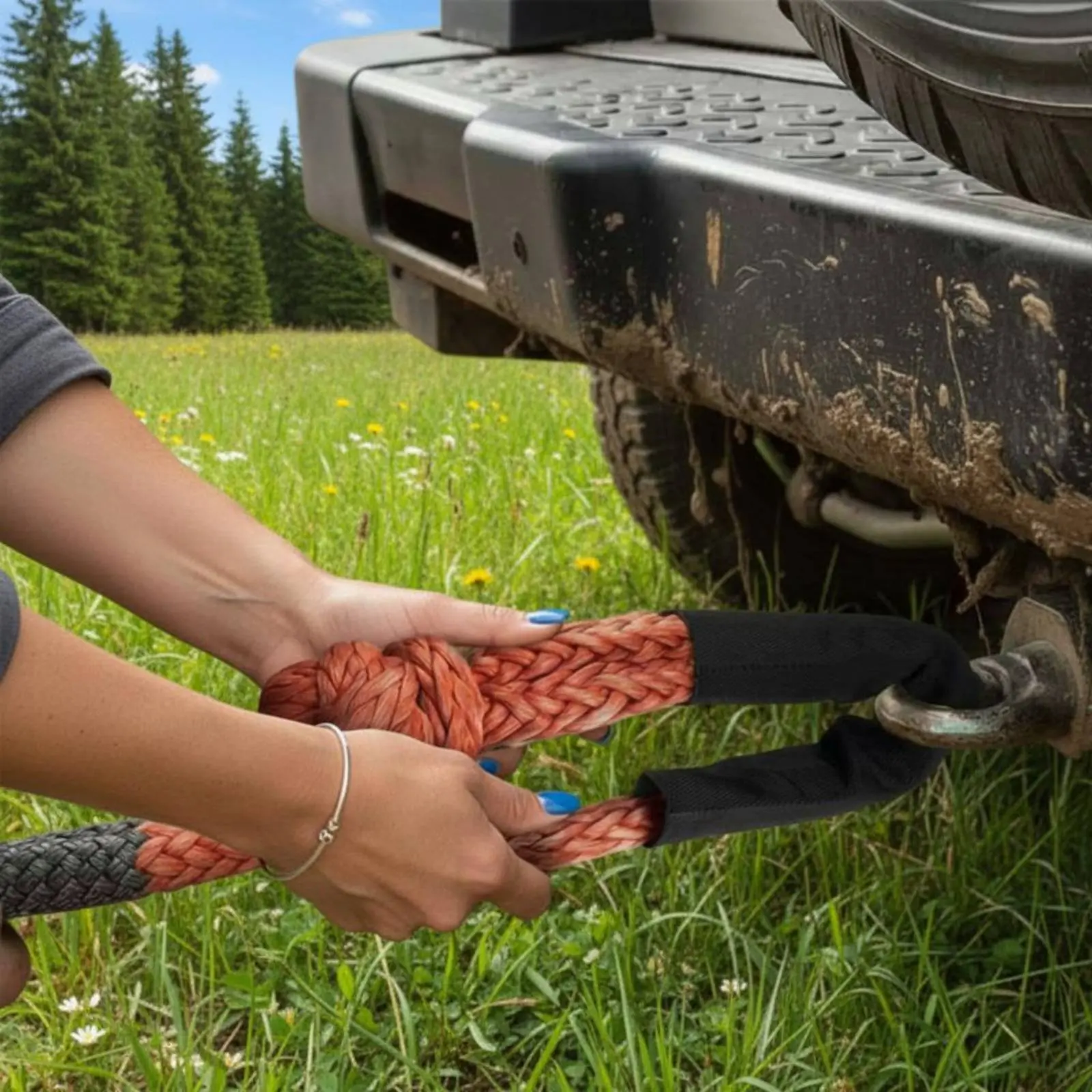Synthetic Soft Shackle Easy to Attach Soft Shackle off-Road-Pavement Tow Rope Heavy Duty Recovery Loop Strap Abrasion Resistant
Synthetic Soft Shackle Easy to Attach Soft Shackle off-Road-Pavement Tow Rope Heavy Duty Recovery Loop Strap Abrasion Resistant