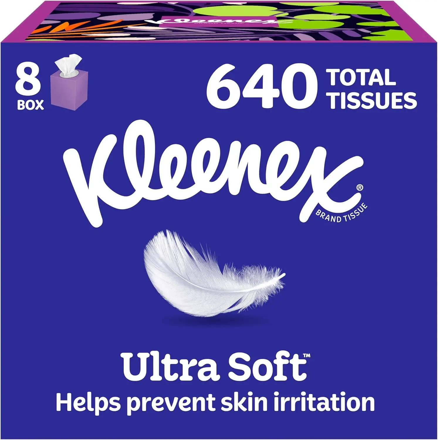 Ultra Soft Facial Tissues 3-Ply, 8 Cube Boxes, 80 Tissues per Box, 640 Tissues Total, Hypoallergenic, Silky Soft
Ultra Soft Facial Tissues 3-Ply, 8 Cube Boxes, 80 Tissues per Box, 640 Tissues Total, Hypoallergenic, Silky Soft