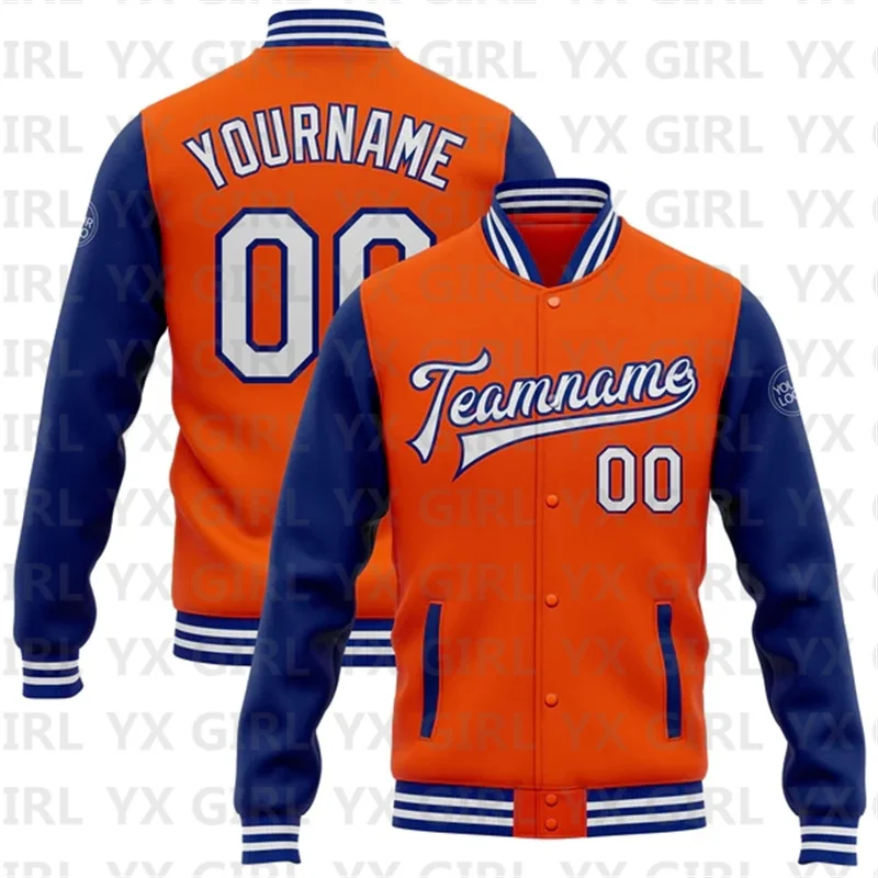 Custom Orange White-Royal Bomber Full-Snap Varsity Letterman Two Tone Jacket 3D Bomber
Custom Orange White-Royal Bomber Full-Snap Varsity Letterman Two Tone Jacket 3D Bomber