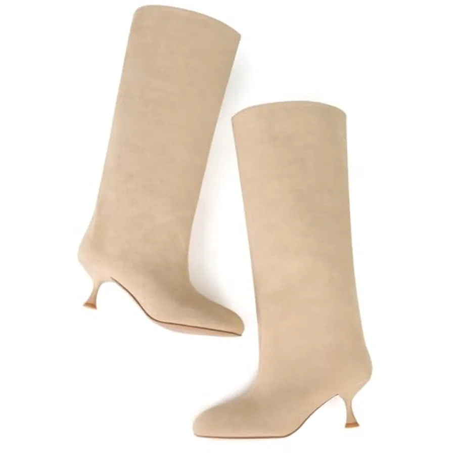 vivianly Women's Wide Calf Suede Knee Boots Pull-On 2.24" Kitten Heel Tall Boots Comfortable Versatile Dress Boots for Formal D
vivianly Women's Wide Calf Suede Knee Boots Pull-On 2.24" Kitten Heel Tall Boots Comfortable Versatile Dress Boots for Formal D