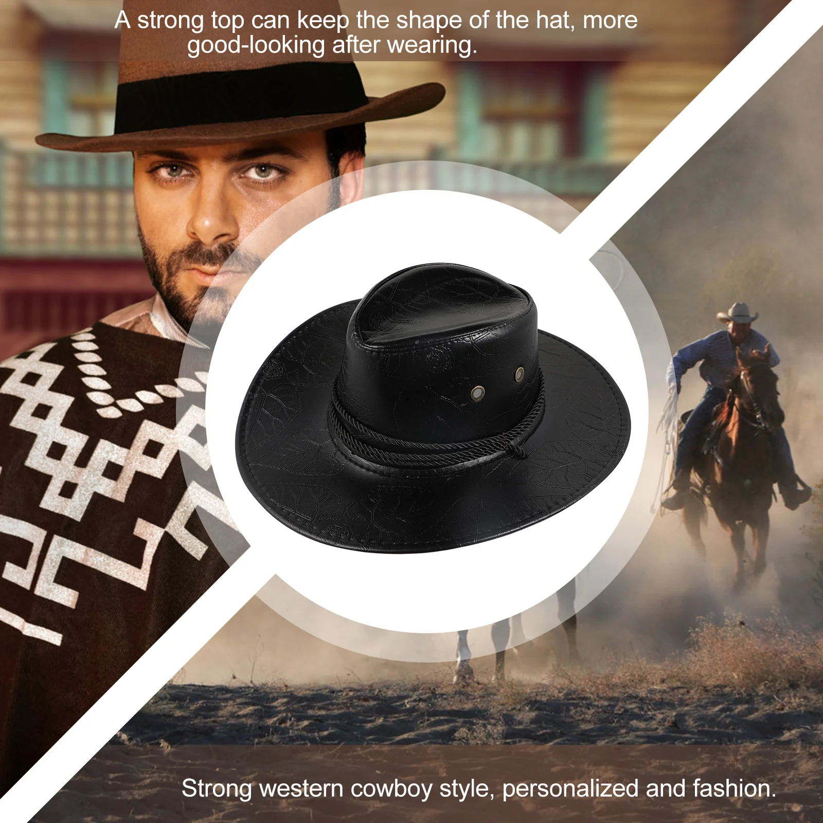 Sun Visor Hat Western Cowboy Style Wide Brim Double Layer Adjustable Lace Up Fashion Travel Party Sun Protection Hat
Sun Visor Hat Western Cowboy Style Wide Brim Double Layer Adjustable Lace Up Fashion Travel Party Sun Protection Hat