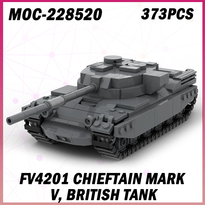 373 шт. MOC-228520 военная военная серия FV4201 Chieftain Mark V, британский танк, строительный блок, модель кирпича, креативные подарки
373 шт. MOC-228520 военная военная серия FV4201 Chieftain Mark V, британский танк, строительный блок, модель кирпича, креативные подарки