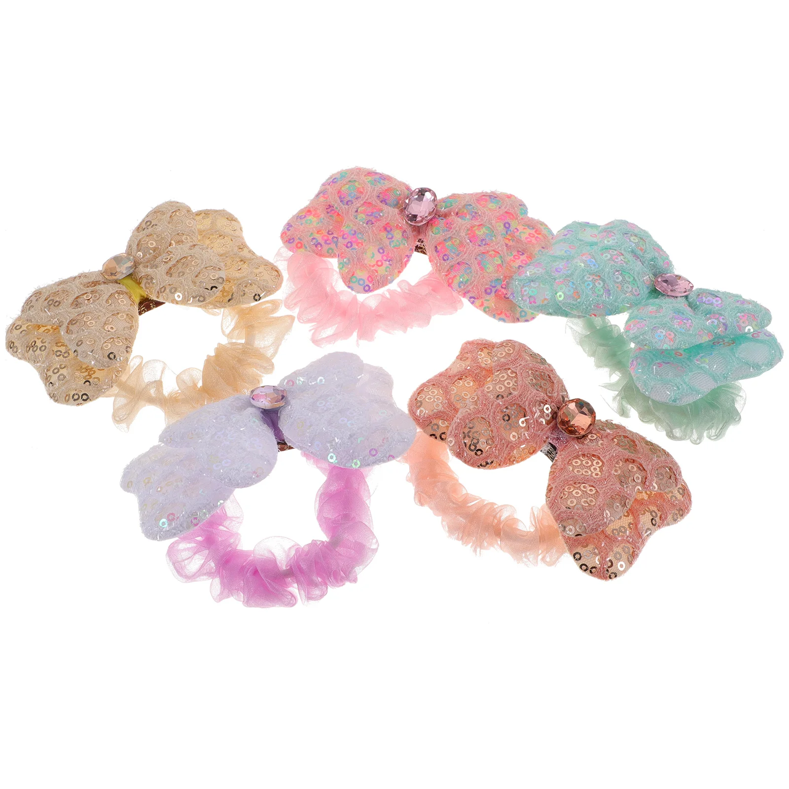 5 Pcs Ribbon Bows for Girls Sequin Butterfly Hair Circle Ties with Accessories
5 Pcs Ribbon Bows for Girls Sequin Butterfly Hair Circle Ties with Accessories