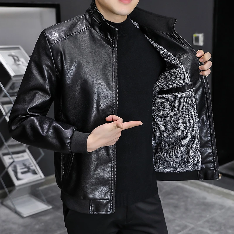 Fashion Casual PU Leather Jacket for Men Trend Stand Collar All-match Overcoat Quality Thicken Warm Men Clothing 2024 Winter New
Fashion Casual PU Leather Jacket for Men Trend Stand Collar All-match Overcoat Quality Thicken Warm Men Clothing 2024 Winter New