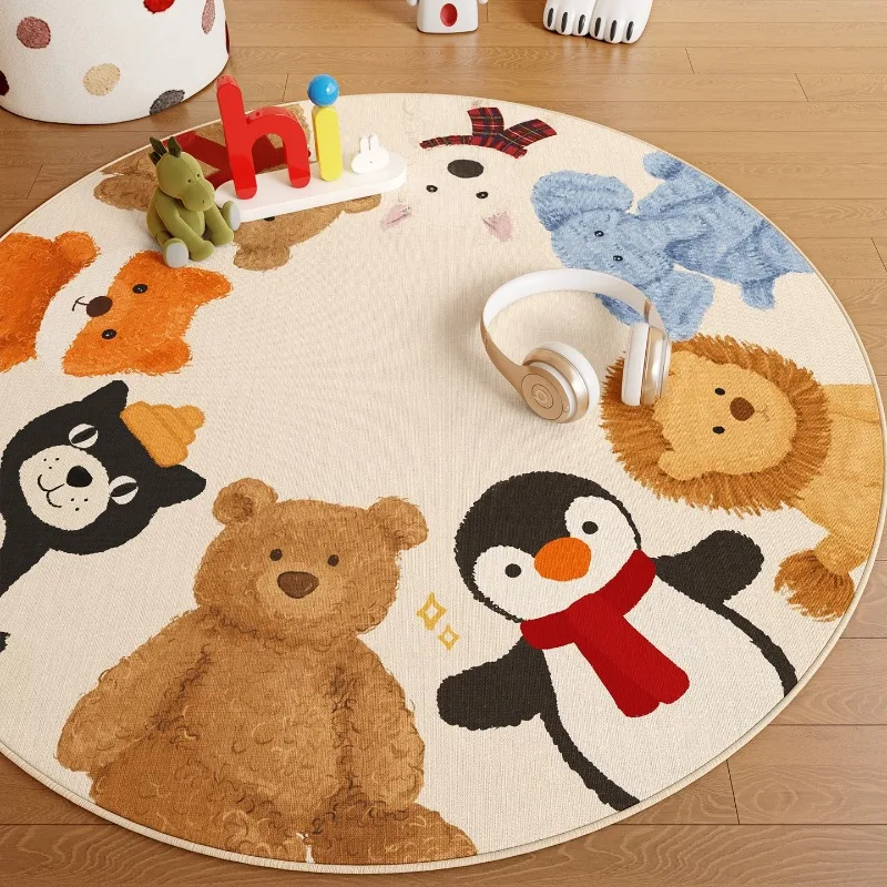 Cartoon Animals Pattern Round Carpet Bear Penguin Lion Print Floor Mat Cute Kids Room Decor Non-Slip Rug for Playroom Bedroom
Cartoon Animals Pattern Round Carpet Bear Penguin Lion Print Floor Mat Cute Kids Room Decor Non-Slip Rug for Playroom Bedroom