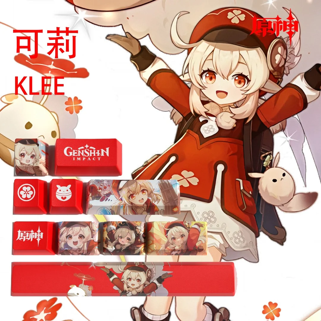 Genshin Impact периферийные колпачки для ключей Klee, 10-клавишный мини-набор, высота OEM, термосублимационный колпачок из ПБТ 
Genshin Impact периферийные колпачки для ключей Klee, 10-клавишный мини-набор, высота OEM, термосублимационный колпачок из ПБТ