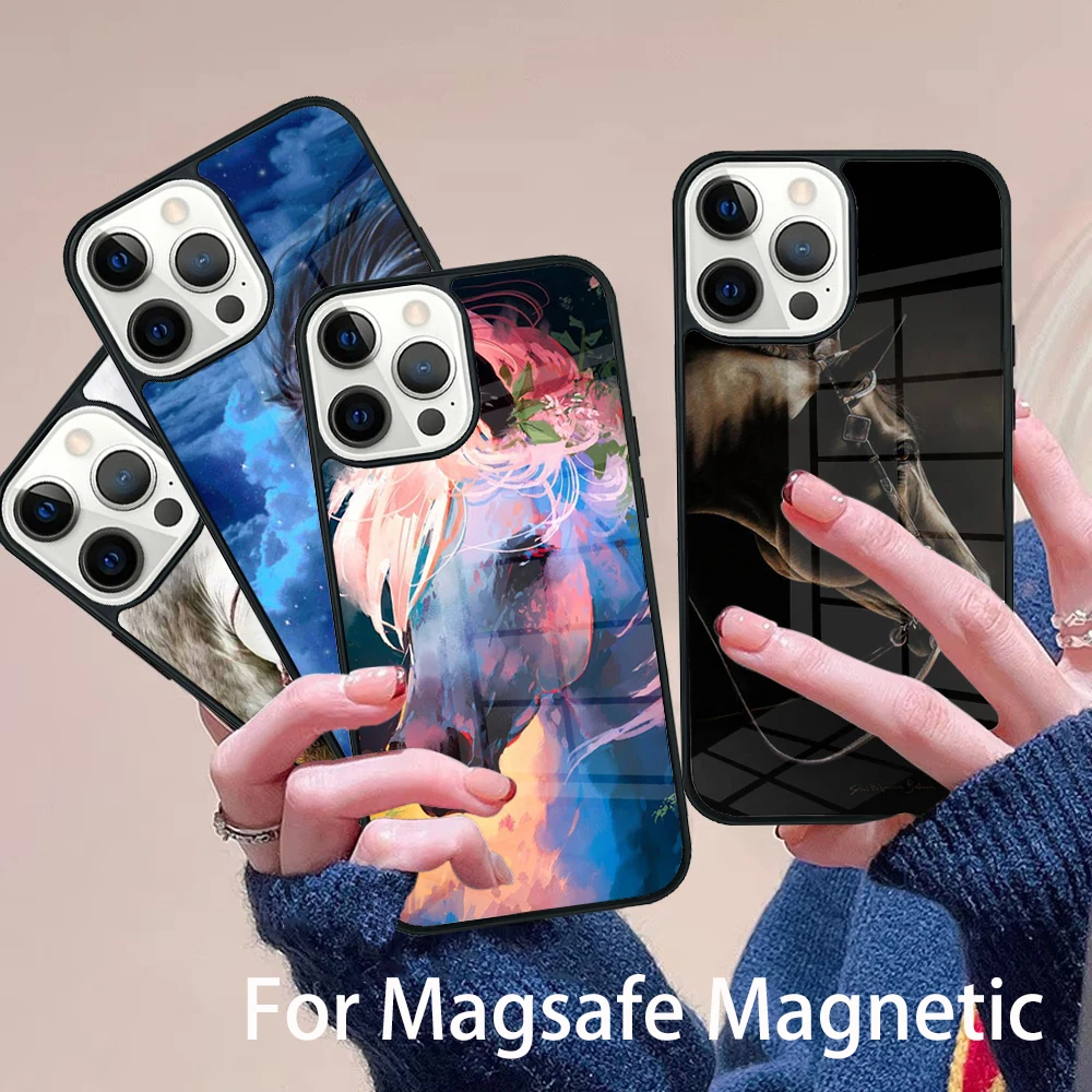 Horse Painted Art Phone Case Magesafe Magnetic Wireless Charge Cover For IPhone 16 11 12 13 14 15 Pro Max Plus Mini
Horse Painted Art Phone Case Magesafe Magnetic Wireless Charge Cover For IPhone 16 11 12 13 14 15 Pro Max Plus Mini