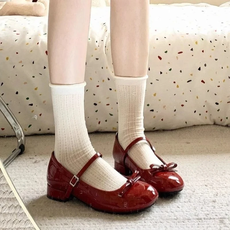 Women's Shoes High Quality Patent Leather Low Heeled Single Shoe Red Mary Jane Shoes Banquet Dress ShoeSweet Bow Lolita Shoes
Women's Shoes High Quality Patent Leather Low Heeled Single Shoe Red Mary Jane Shoes Banquet Dress ShoeSweet Bow Lolita Shoes