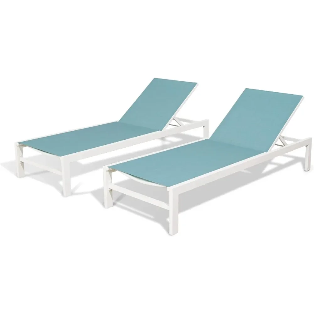 Patio 2-Pieces Aluminum Chaise Lounge Chairs Adjustable Outdoor Mesh Fabric Reclining Lounge Chairs with 5-Position Backrest
Patio 2-Pieces Aluminum Chaise Lounge Chairs Adjustable Outdoor Mesh Fabric Reclining Lounge Chairs with 5-Position Backrest