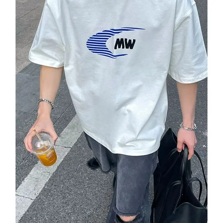 American retro trend simple printed T-shirt loose short-sleeved men and women Korean niche trendy brand casual couple tops y2k
American retro trend simple printed T-shirt loose short-sleeved men and women Korean niche trendy brand casual couple tops y2k
