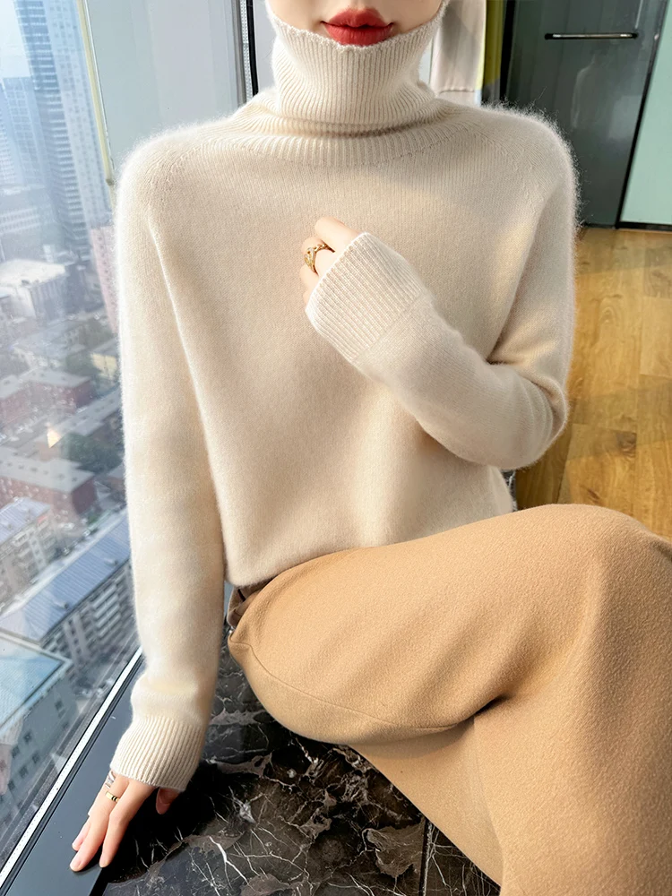 Women Autumn Winter 100% Cashmere Sweater Thick Turtleneck Cable Knit Sweater Basic Style Long Sleeve Pullover Cashmere Knitwear
Women Autumn Winter 100% Cashmere Sweater Thick Turtleneck Cable Knit Sweater Basic Style Long Sleeve Pullover Cashmere Knitwear
