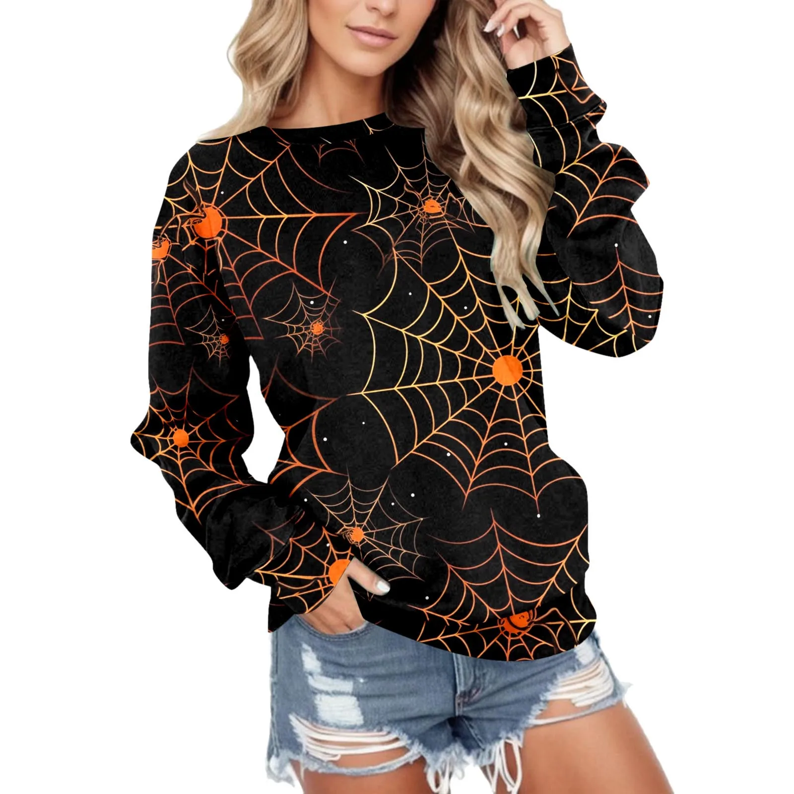 Women Lightweight Jacket Womens Halloween Print Crewneck Sweatshirt Casual Long Sleeve Sweatshirt Pullover Hoodie Pocket Women
Women Lightweight Jacket Womens Halloween Print Crewneck Sweatshirt Casual Long Sleeve Sweatshirt Pullover Hoodie Pocket Women