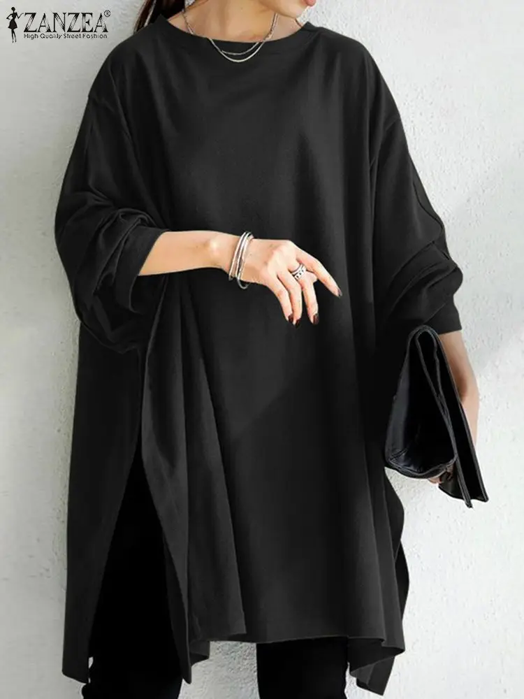 2024 ZANZEA Woman Fashion Loose Sweatshirts Long Sleeve O-Neck Tunic Tops Spring Casual Split Hem Pullover Elegant Solid Hoodies
2024 ZANZEA Woman Fashion Loose Sweatshirts Long Sleeve O-Neck Tunic Tops Spring Casual Split Hem Pullover Elegant Solid Hoodies