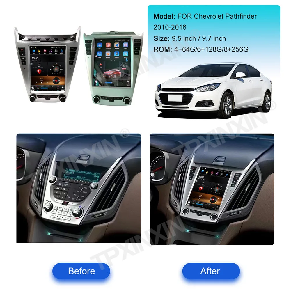9.7 " Android Tesla Style Car Video Player CarPlay For Chevrolet Equinox Explorer 2010-2016 Car Radio GPS Navigation Head Unit
9.7 " Android Tesla Style Car Video Player CarPlay For Chevrolet Equinox Explorer 2010-2016 Car Radio GPS Navigation Head Unit