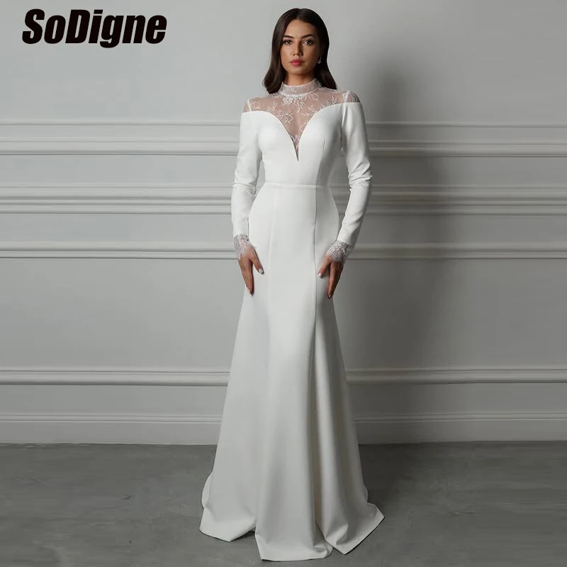  SoDigne Mermaid Simple Satin Wedding Dresses High Neck Full Sleeves Bridal Dress 2026 Bride Gown vestidos de novia Customized
SoDigne Mermaid Simple Satin Wedding Dresses High Neck Full Sleeves Bridal Dress 2026 Bride Gown vestidos de novia Customized