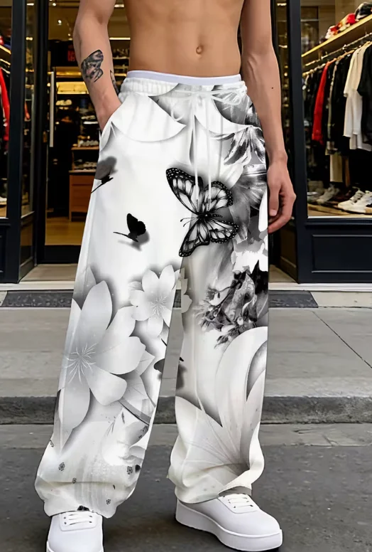 Butterfly Minimalist Pattern 3D Sports Pants for Men and Women, Aesthetic Gothic Loose Wide Leg Pants, Street Casual Pants
Butterfly Minimalist Pattern 3D Sports Pants for Men and Women, Aesthetic Gothic Loose Wide Leg Pants, Street Casual Pants
