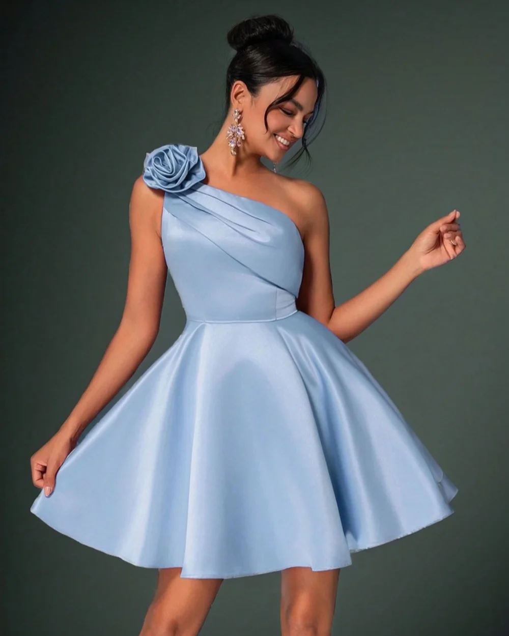 Customized Classic Women Jersey Handmade Flower Pleat A-line Evening Dresses Fashion One-shoulder Sleeveless Knee Length Dresses
Customized Classic Women Jersey Handmade Flower Pleat A-line Evening Dresses Fashion One-shoulder Sleeveless Knee Length Dresses