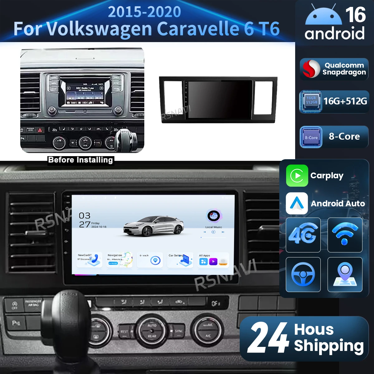 Android 16 Carplay Auto 2K Screen Car Radio Multimedia Player For VW Volkswagen Caravelle 6 T6 2015-2020 DSP WIFI 4G 16G-512G
Android 16 Carplay Auto 2K Screen Car Radio Multimedia Player For VW Volkswagen Caravelle 6 T6 2015-2020 DSP WIFI 4G 16G-512G