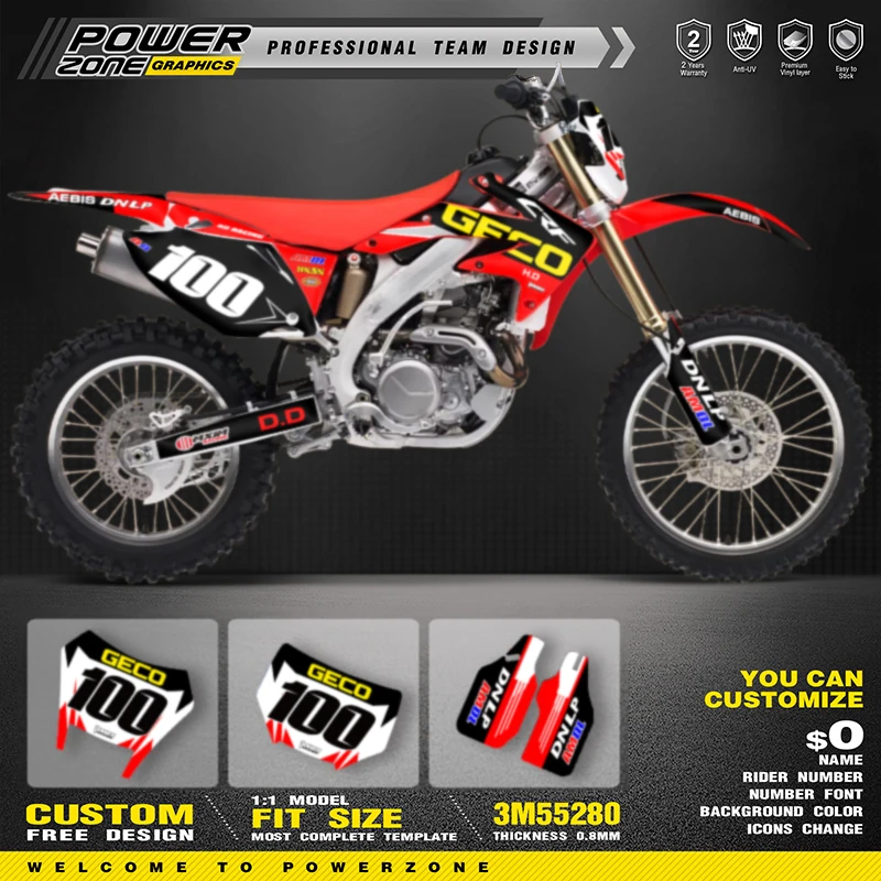 PowerZone пользовательские мотоциклетные графические фоны, наклейки, комплект наклеек для HONDA CRF450X 2018 2017-2005
PowerZone пользовательские мотоциклетные графические фоны, наклейки, комплект наклеек для HONDA CRF450X 2018 2017-2005