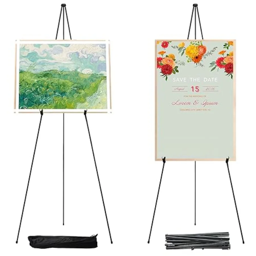 2 Pack 63" Black Easel Stand for Display Wedding Sign and Poster, Adjustable Easels for Display Poster Board Stand, Collapsable
2 Pack 63" Black Easel Stand for Display Wedding Sign and Poster, Adjustable Easels for Display Poster Board Stand, Collapsable