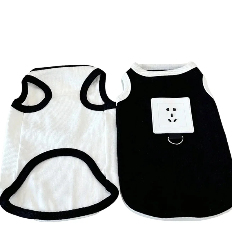 Summer Black Dog Clothes Cat Puppy Leashable Vest Pomeranian Socket Pattern Pullover Teddy Anti-Shedding Short Sleeve 
Summer Black Dog Clothes Cat Puppy Leashable Vest Pomeranian Socket Pattern Pullover Teddy Anti-Shedding Short Sleeve