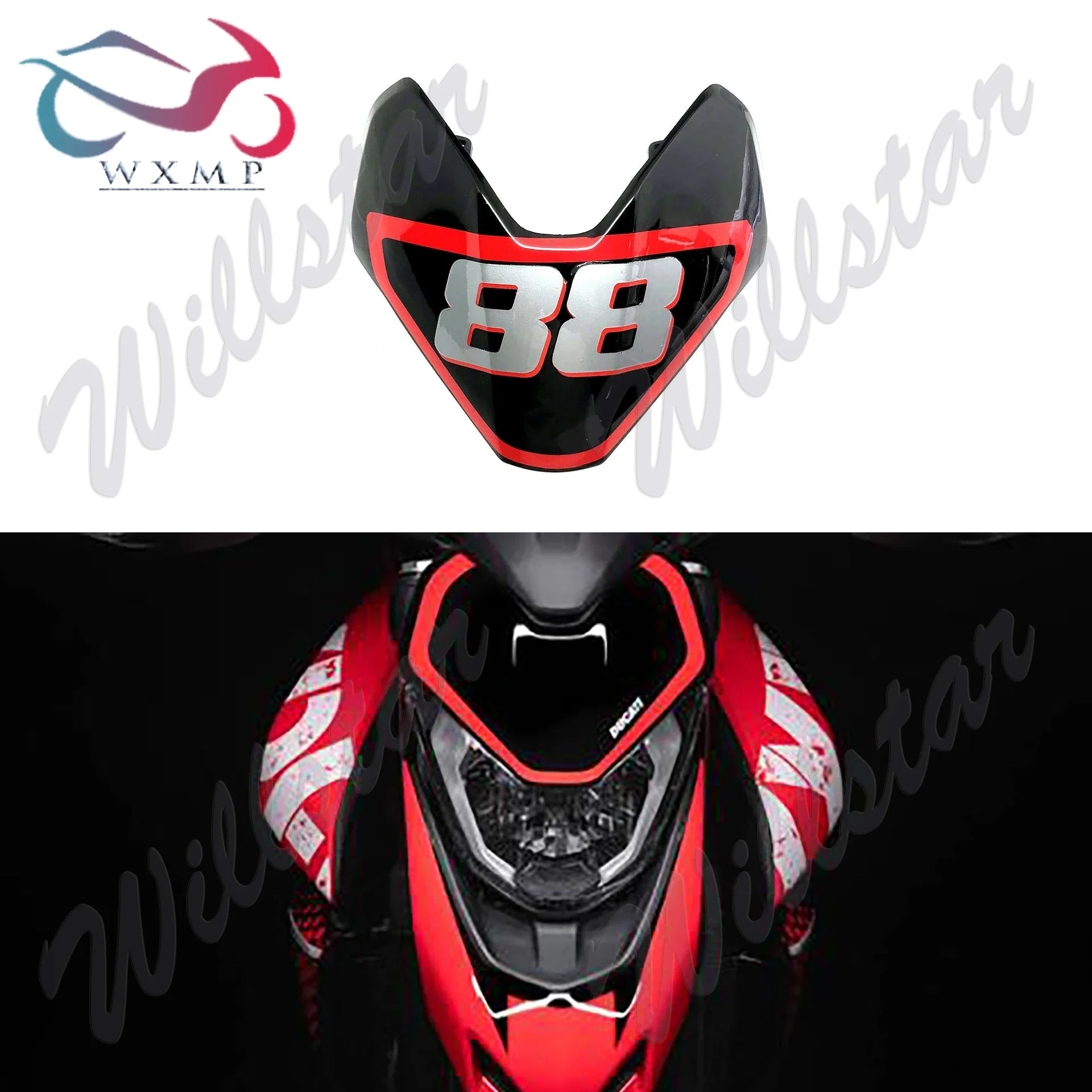 For Ducati Hypermotard 950 2019-2021 Black #88 Upper Front Headlight Fairing 
For Ducati Hypermotard 950 2019-2021 Black #88 Upper Front Headlight Fairing