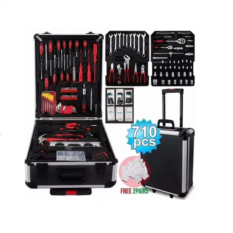 710 шт., алюминиевый корпус, тележка для ручных инструментов, набор инструментов для механика, для дома и гаража
710 шт., алюминиевый корпус, тележка для ручных инструментов, набор инструментов для механика, для дома и гаража