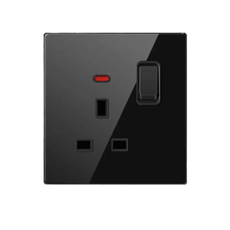 Black Tempered Glass UK Standard Single Twin Socket with USB 3.1A Fast Charge Type C USB and Indicator Light
Black Tempered Glass UK Standard Single Twin Socket with USB 3.1A Fast Charge Type C USB and Indicator Light