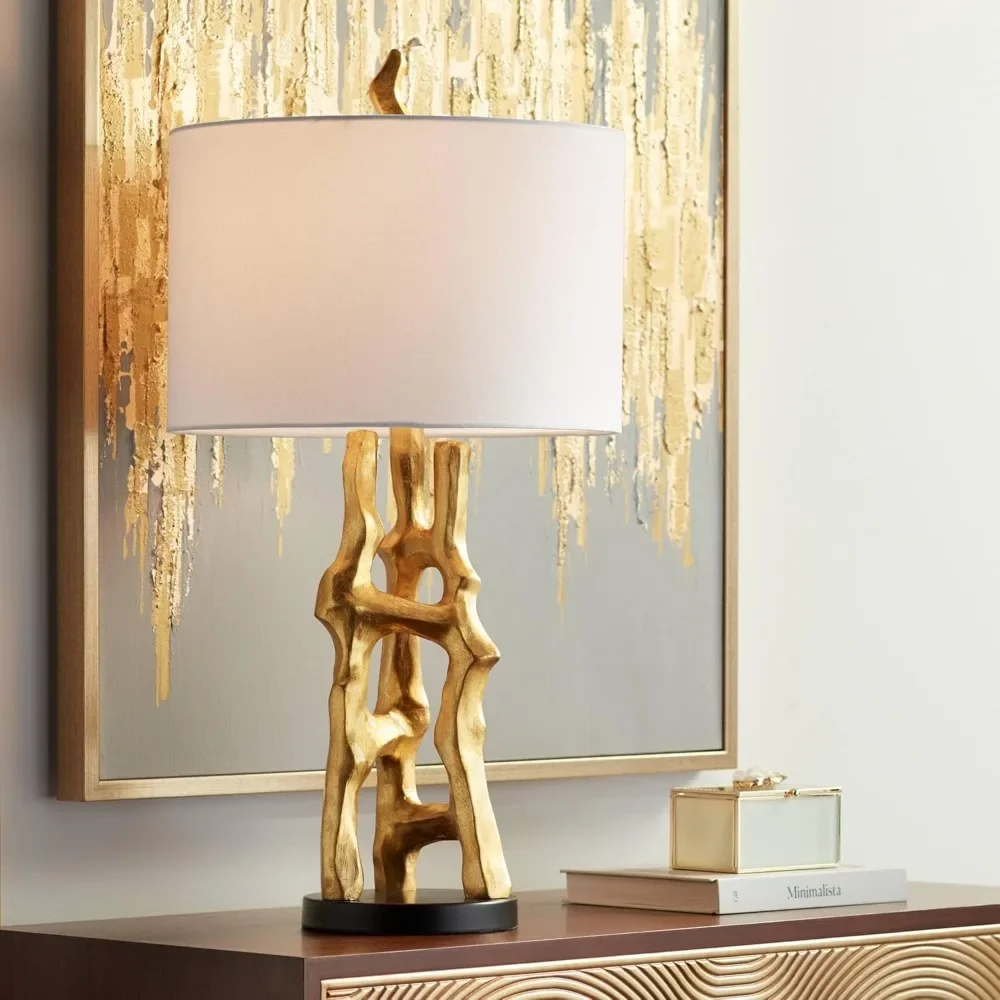 Organic Sculpture 29" Tall Modern Glam Luxury End Table Lamp Gold Finish Single Fabric White Shade Living Room Bedroom Bedside
Organic Sculpture 29" Tall Modern Glam Luxury End Table Lamp Gold Finish Single Fabric White Shade Living Room Bedroom Bedside