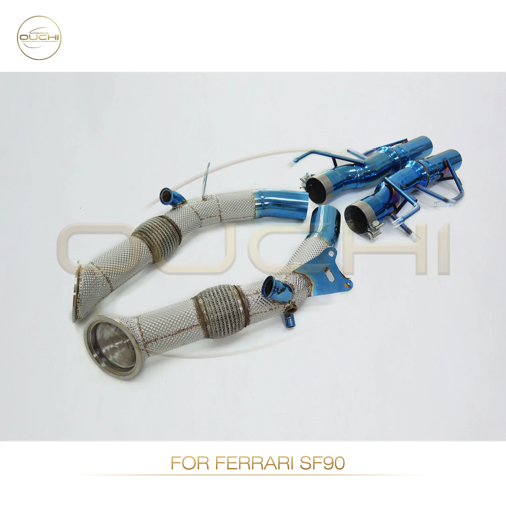 OUCHI Stainless Steel Blue Exhaust System High Performance Catback Full Exhaust for Ferrari SF90 Without Valves
OUCHI Stainless Steel Blue Exhaust System High Performance Catback Full Exhaust for Ferrari SF90 Without Valves