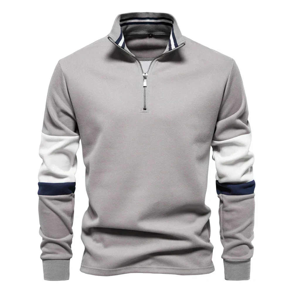 New Spring Men's Hoodies Stand Neck Half Zipper Sweatshirts for Men Patchwork Color Casual Polo Pullovers Fashion Cotton Tops
New Spring Men's Hoodies Stand Neck Half Zipper Sweatshirts for Men Patchwork Color Casual Polo Pullovers Fashion Cotton Tops