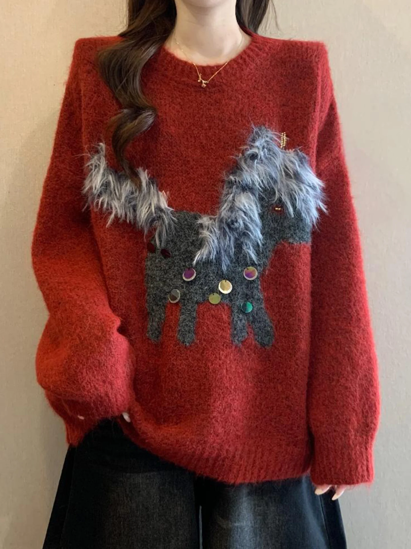 Red Sparkle Cisas New Year Knitted Sweater Women's Autumn Winter plus Size Design Sense Anti-Aging Knitwear Top
Red Sparkle Cisas New Year Knitted Sweater Women's Autumn Winter plus Size Design Sense Anti-Aging Knitwear Top