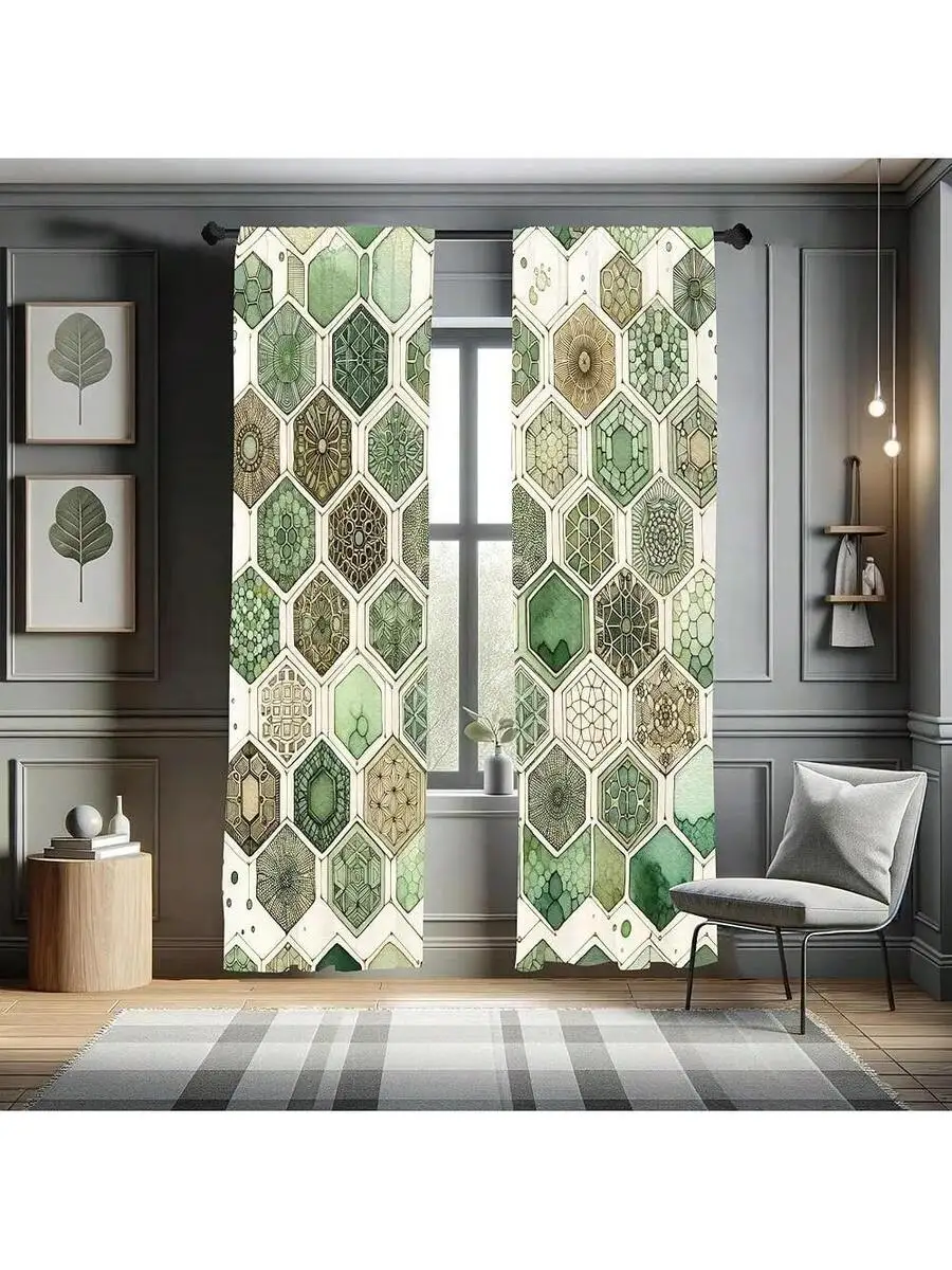 Sage Green Hexagon Honeycomb Pattern Curtain Rod Pocket 2 Panel Set 28x95 Inch Decorative
Sage Green Hexagon Honeycomb Pattern Curtain Rod Pocket 2 Panel Set 28x95 Inch Decorative