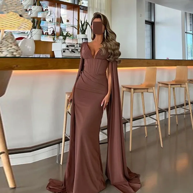 Aleeshuo Simple Satin Prom Dress V-neck Cap Sleeves Party Dress Mermaid Sleeveless Floor Lenght Evening Dresses فستان سهرة
Aleeshuo Simple Satin Prom Dress V-neck Cap Sleeves Party Dress Mermaid Sleeveless Floor Lenght Evening Dresses فستان سهرة