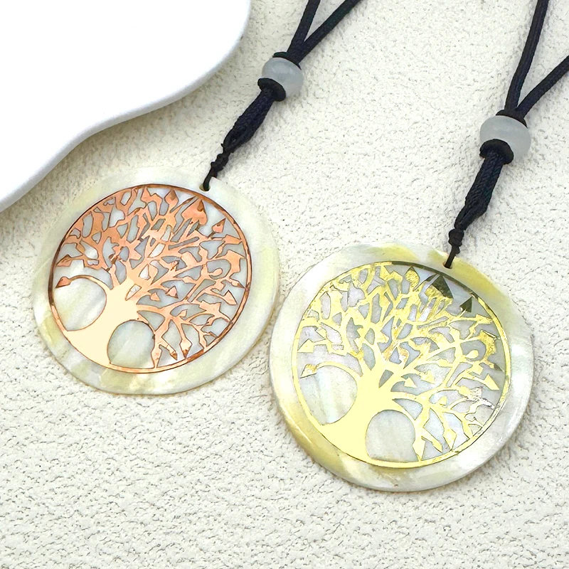 Bohemia Tree of Life Natural Shell Pendant Necklace for Women Men Gold Color Cotton Rope Chain Amethyst Plant Amulet Jewelry
Bohemia Tree of Life Natural Shell Pendant Necklace for Women Men Gold Color Cotton Rope Chain Amethyst Plant Amulet Jewelry