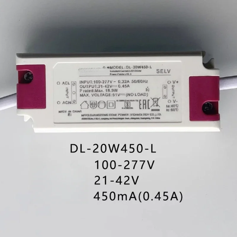DL-20W450-L оригинальный светодиодный драйвер питания 20 Вт 21-42 В 450 мА балластная трубка/прожекторный трансформатор DONE
DL-20W450-L оригинальный светодиодный драйвер питания 20 Вт 21-42 В 450 мА балластная трубка/прожекторный трансформатор DONE