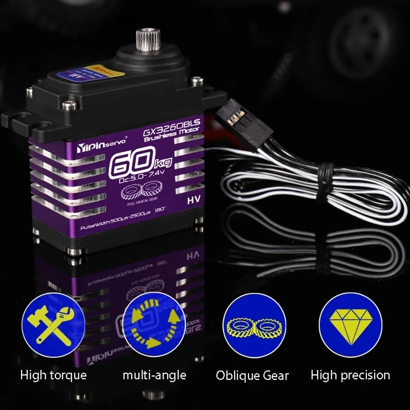 60KG 5.0-7.4V GX3260BLS Metal Digital Servo Brushless Motor 180°/270°/360° High Torque Servos Power Parts Toys For Robot
60KG 5.0-7.4V GX3260BLS Metal Digital Servo Brushless Motor 180°/270°/360° High Torque Servos Power Parts Toys For Robot