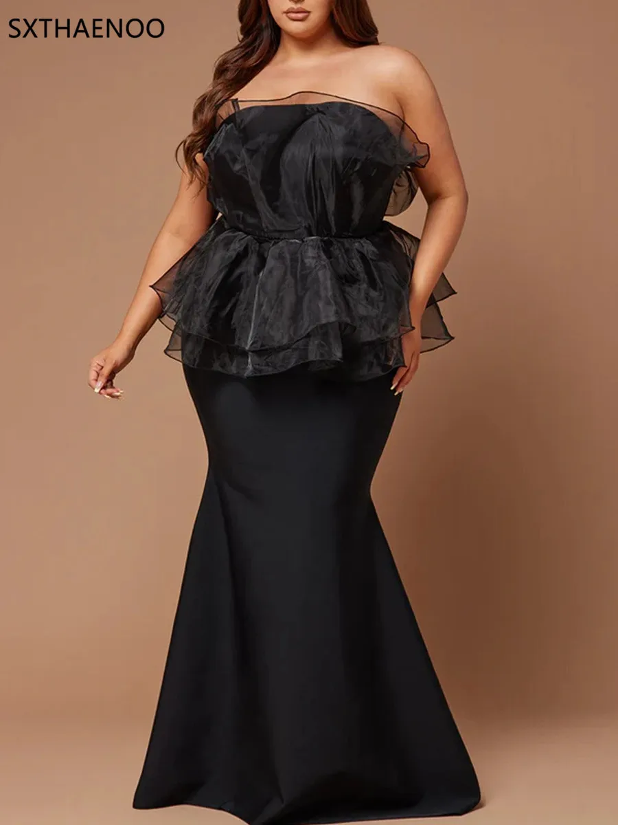 SXTHAENOO Sexy Spliced Mesh Bodycon Celemony Dresses Women Strapless Sleeveless High Waist Temperament Evening Maxi Dress Female
SXTHAENOO Sexy Spliced Mesh Bodycon Celemony Dresses Women Strapless Sleeveless High Waist Temperament Evening Maxi Dress Female