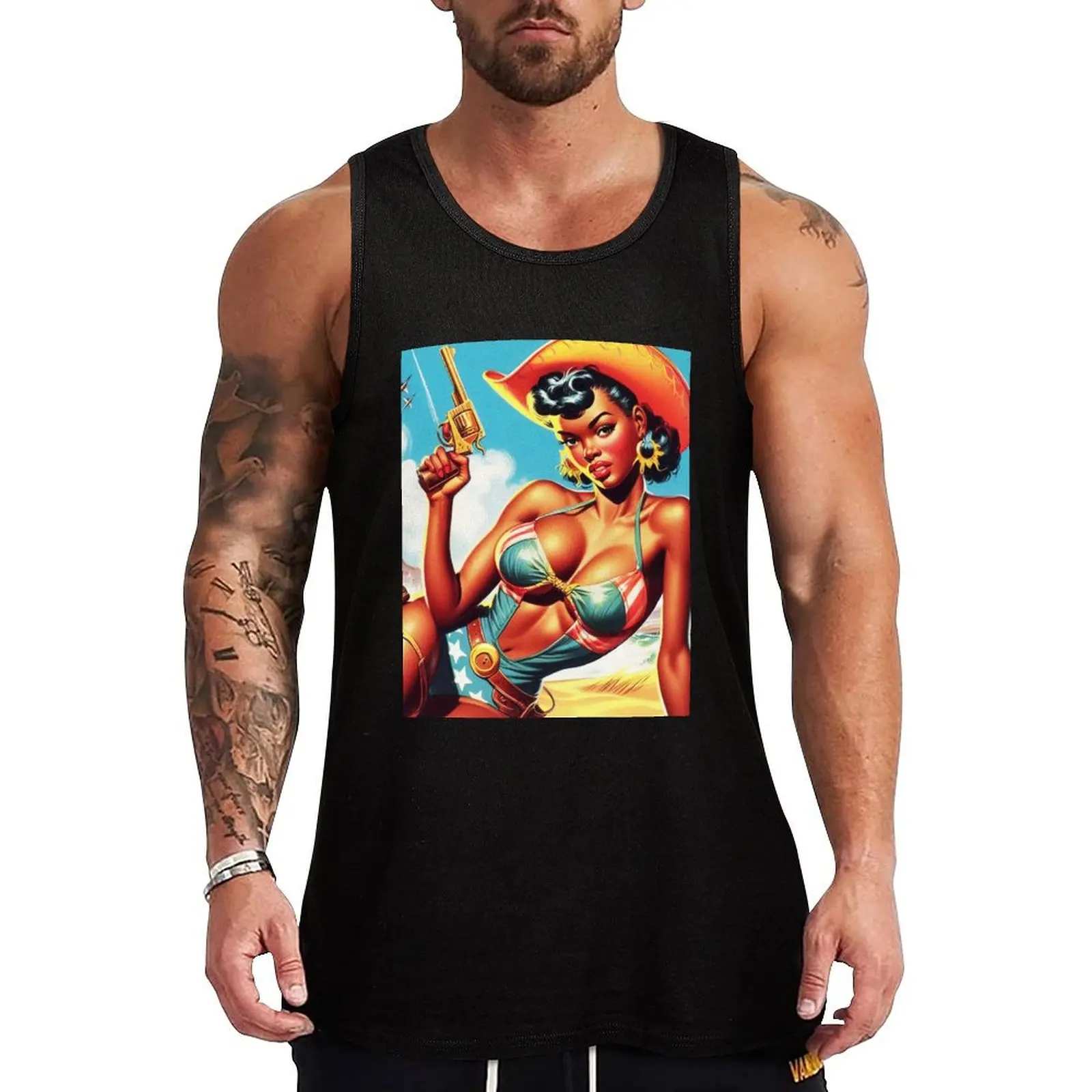 Retro Hot Cowgirl Tank Top summer Man summer clothes Men's fitness t-shirt gym top
Retro Hot Cowgirl Tank Top summer Man summer clothes Men's fitness t-shirt gym top