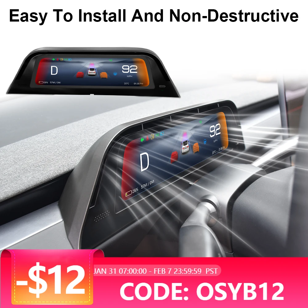 Onlysay New Design 9.6 Inch Instrument Display With Air Vent Support Wireless CarPlay For Tesla Model 3 Highland Model Y Juniper
Onlysay New Design 9.6 Inch Instrument Display With Air Vent Support Wireless CarPlay For Tesla Model 3 Highland Model Y Juniper