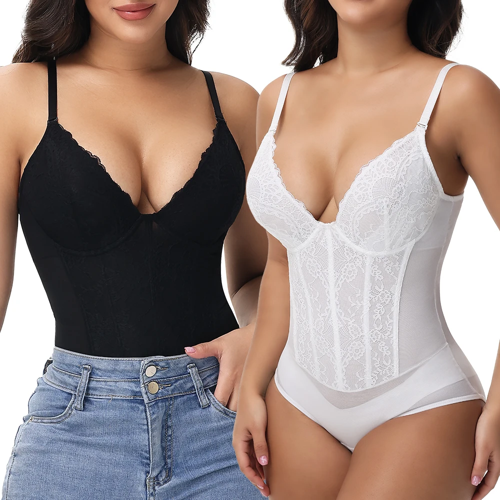 New Women Lace Shapewear Bodysuit Tummy Control Full Body Shaperwear V-Neck Underwire Bodysuit Top Lace Briefer Mesh Breathable
New Women Lace Shapewear Bodysuit Tummy Control Full Body Shaperwear V-Neck Underwire Bodysuit Top Lace Briefer Mesh Breathable