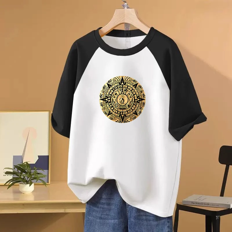 Women Clothing O-neck Pure Cotton T-shirt Summer Short Sleeve Basic Patchwork Casual Loose Tops Chic Printed Vintage Pullovers
Women Clothing O-neck Pure Cotton T-shirt Summer Short Sleeve Basic Patchwork Casual Loose Tops Chic Printed Vintage Pullovers