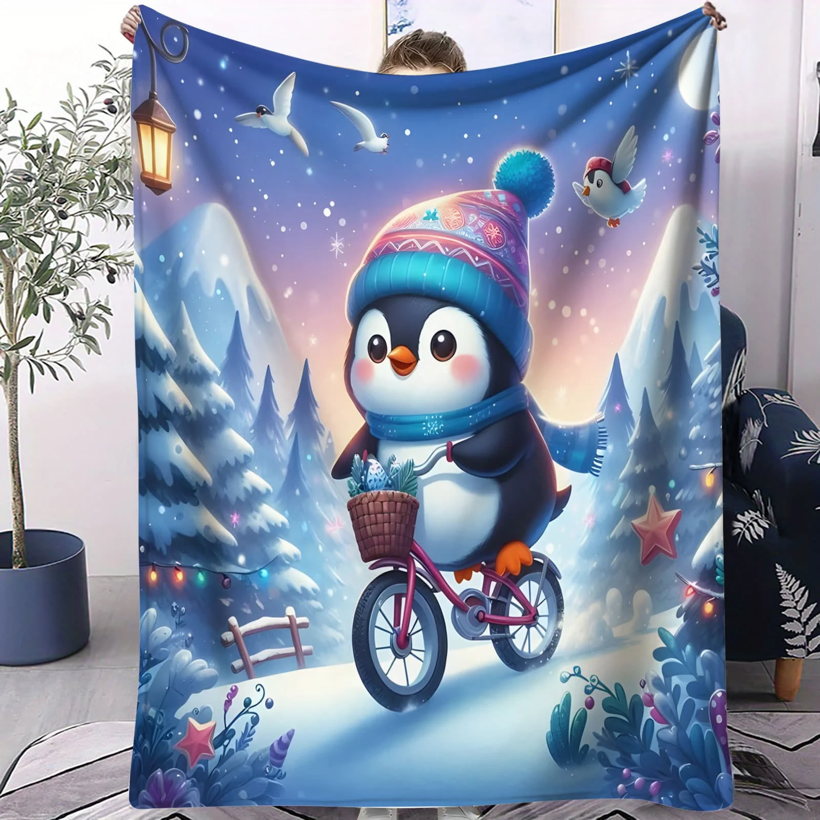 Penguin & Santa Sled Christmas Blanket - Vibrant Holiday Themed Soft Throw for Living Room Decor Adults Kids Festive Home Gift
Penguin & Santa Sled Christmas Blanket - Vibrant Holiday Themed Soft Throw for Living Room Decor Adults Kids Festive Home Gift
