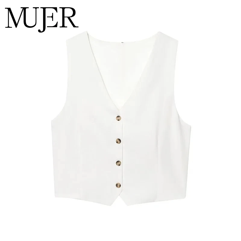 MUJER 2025 White Cropped Vests for Women Summer Sleeveless Vest Top Women Button Backless Waistcoat Women Holiday Vest Woman
MUJER 2025 White Cropped Vests for Women Summer Sleeveless Vest Top Women Button Backless Waistcoat Women Holiday Vest Woman
