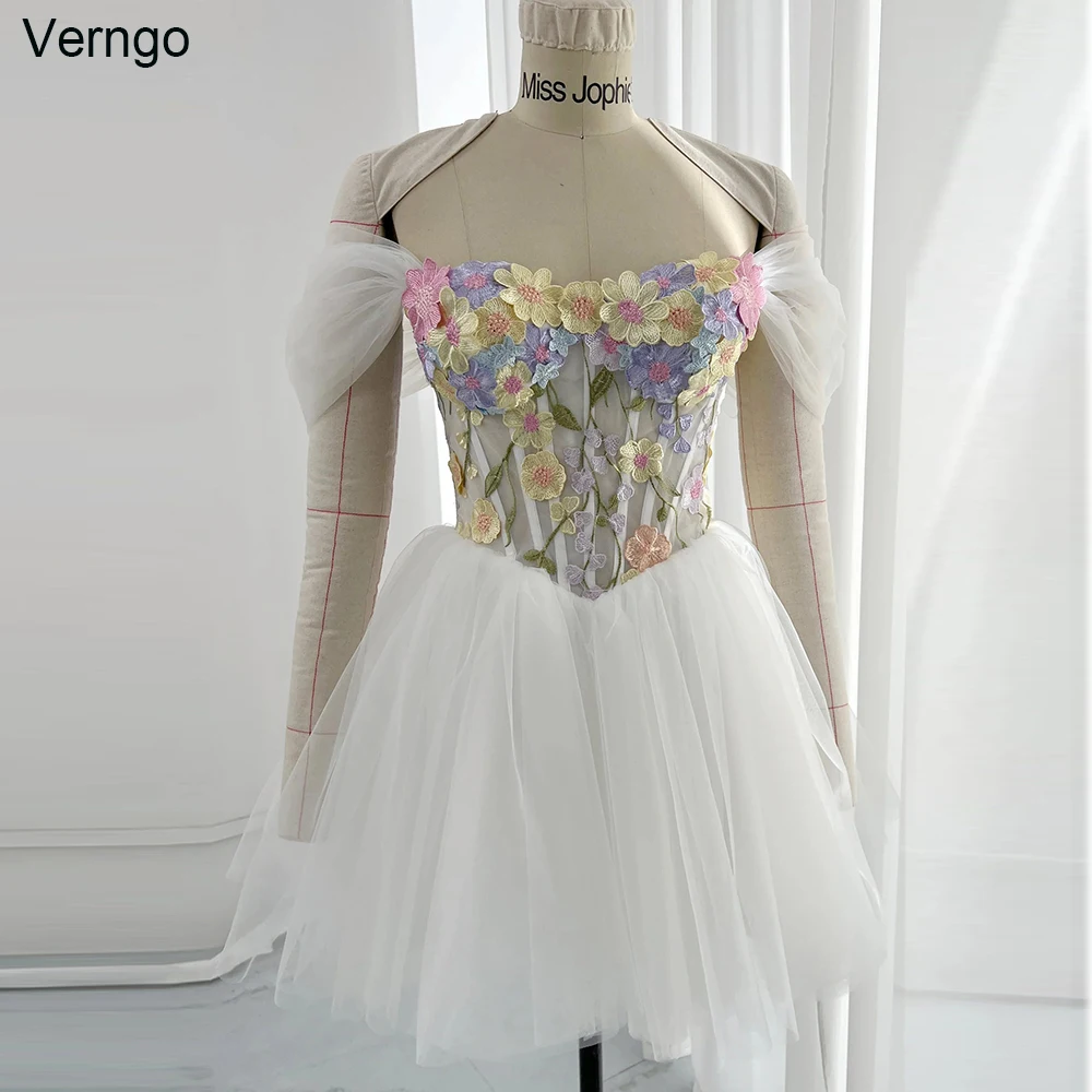 Verngo A-line Floral Short Homecoming Prom Dress Off Shoulder Strapless Bridal Gown Tulle Lace Up Girl Mini Birthday Party Gown
Verngo A-line Floral Short Homecoming Prom Dress Off Shoulder Strapless Bridal Gown Tulle Lace Up Girl Mini Birthday Party Gown