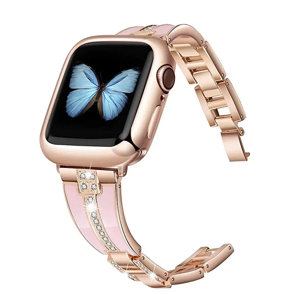 Ремешок Женский из нержавеющей стали с бриллиантами для Apple Watch Band SE 6 5 4 40/44 мм iWatch series 3 42/38 мм
Ремешок Женский из нержавеющей стали с бриллиантами для Apple Watch Band SE 6 5 4 40/44 мм iWatch series 3 42/38 мм