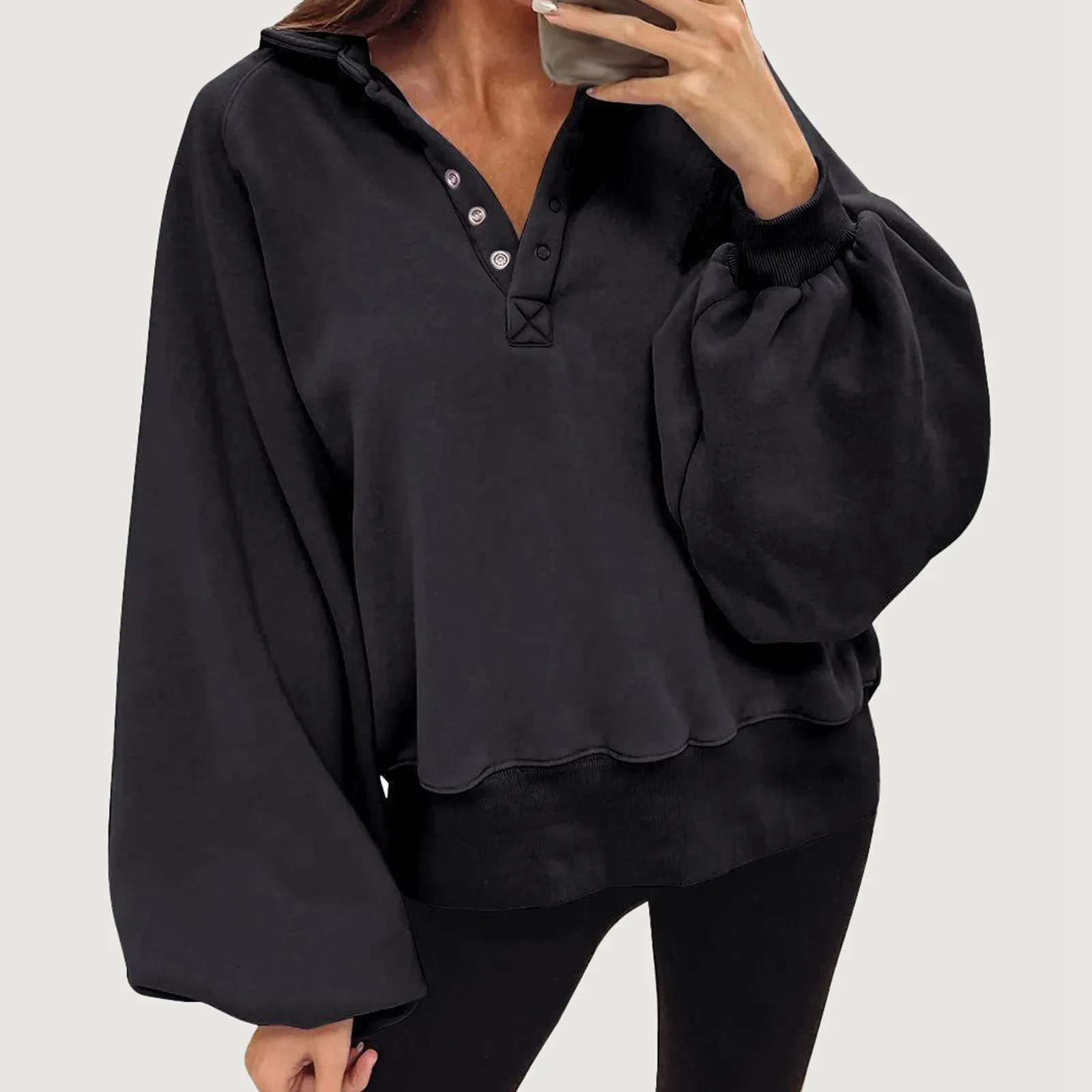 Olive Sweatshirt Womens Women's Casual Sleeve Solid Color Sweatshirt With Buttoned Pullover Sports Comfy Sweatsuits Women
Olive Sweatshirt Womens Women's Casual Sleeve Solid Color Sweatshirt With Buttoned Pullover Sports Comfy Sweatsuits Women