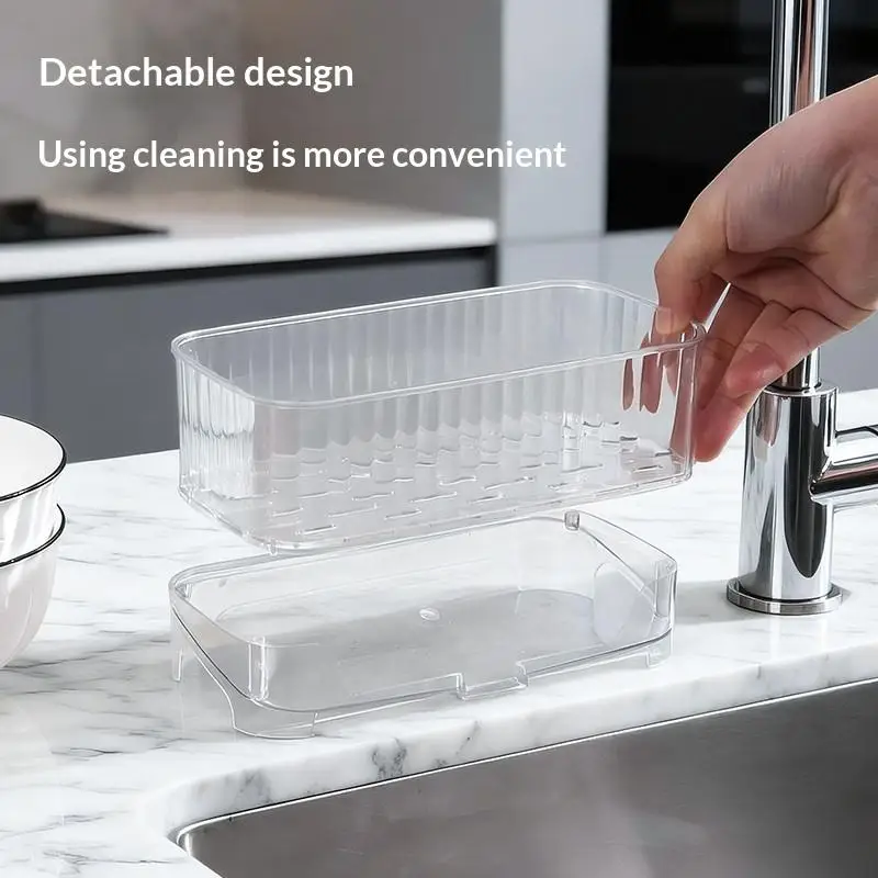 Transparent Sink Drain Sponge Holder with Stable Base Space-saving Compact Kitchen Organizer for Counter & Sink Edge
Transparent Sink Drain Sponge Holder with Stable Base Space-saving Compact Kitchen Organizer for Counter & Sink Edge